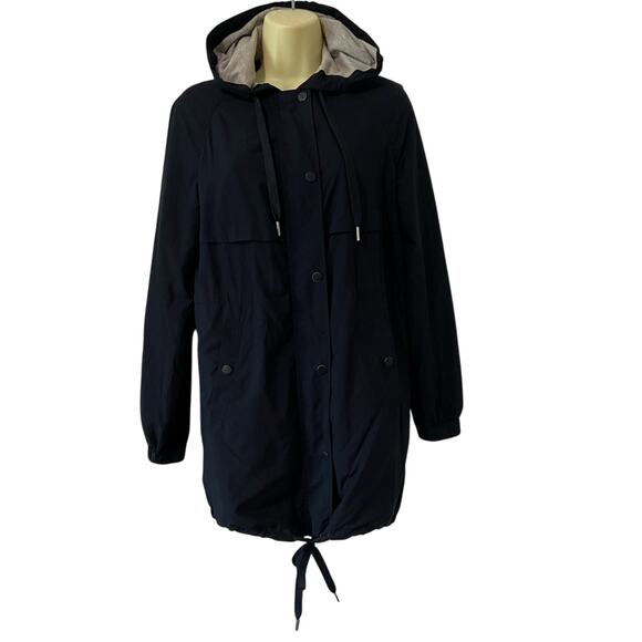 H&M Divided Women’s Blue Hooded Raincoat Windbreaker Size 2 Lightweight Lined - Picture 2 of 11